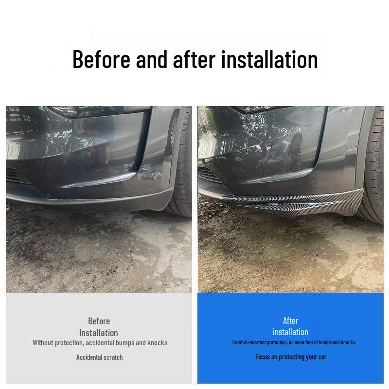 Tesla Model Y Front Lip & Splitter, No-Drill Bumper, Corner Protectors, Anti-Collision Strips, Front Surround Upgrade