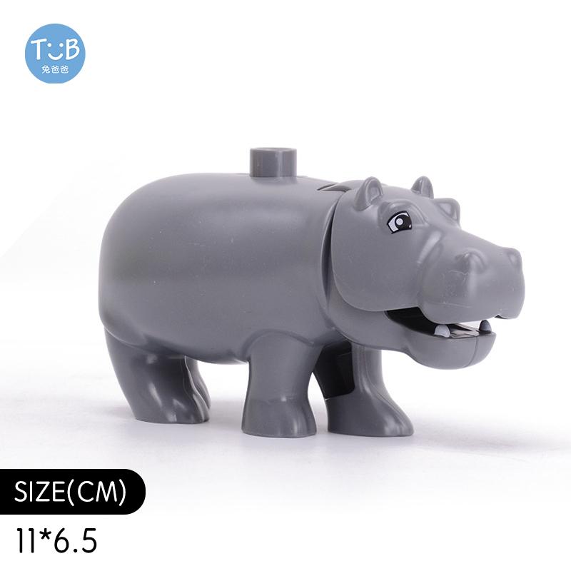 Big Building Blocks Marine Farm Animal Cat Dog Accessories Lion Shark Compatible With Duploed City Education Children Gift Toys