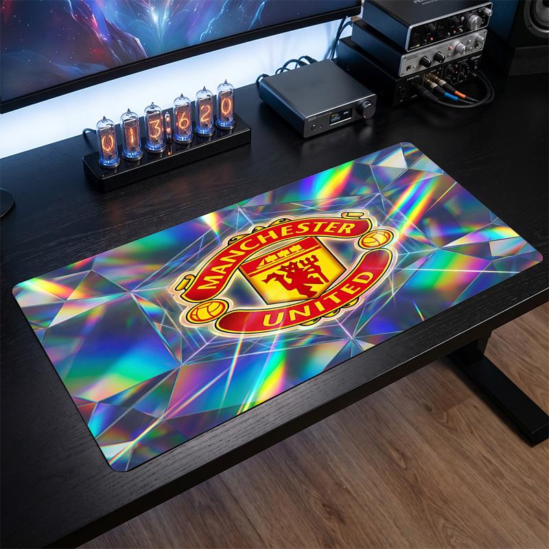 Tappetino Mouse Grande Stampato Manchester United, Tappetino da Scrivania Morbido in Gomma Antiscivolo per Gaming, Decorazione per Ufficio, Laptop, Computer