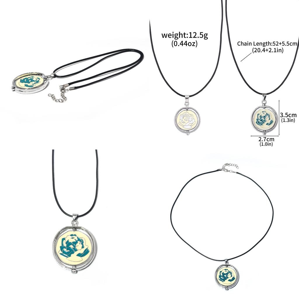 Arcane League Of Legends Ekko Burst Of Chaos Blue Rose Anime Pendant Necklace For Cosplay And Casual Wear