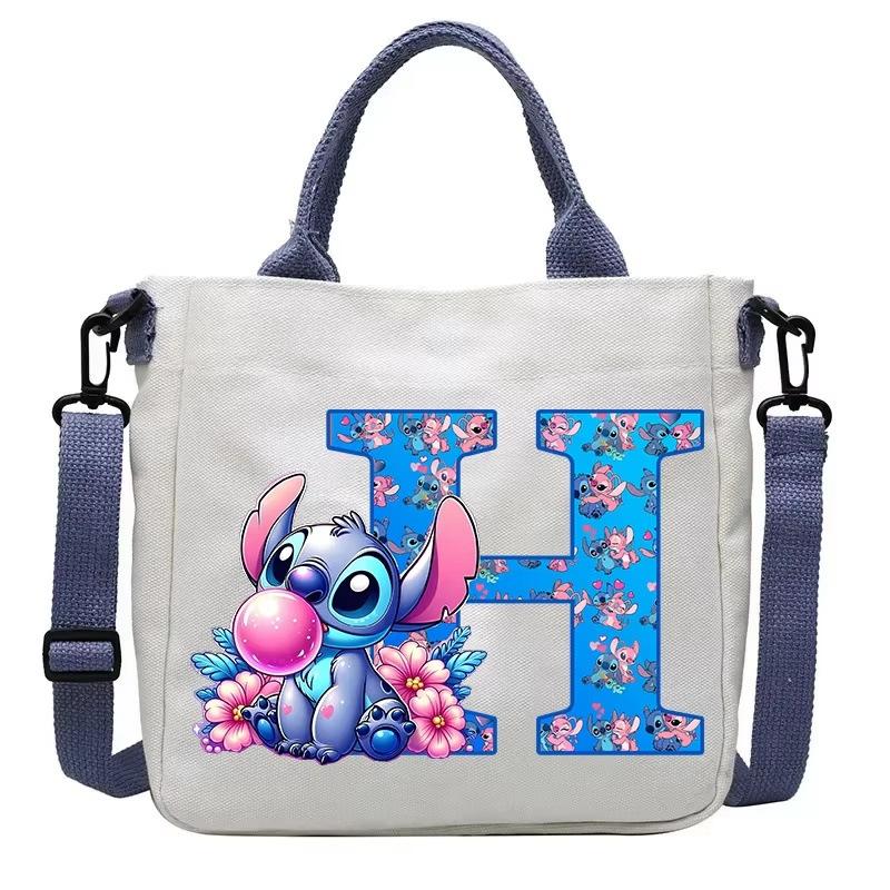 26 Letter Printed Student Canvas Bag Shoulder Bag Multi-Function Large Capacity Messenger Bag