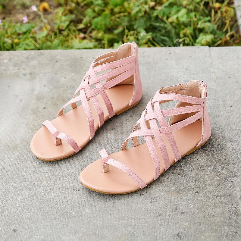 Summer wish large size flat sandals women's leopard print hollow women's sandals