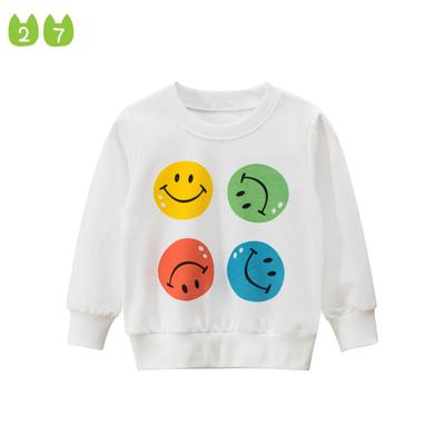 Frühlingspullover für Mädchen, süßes Smiley-Gesichtsmuster, lässiges Kinder-Top