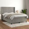 Vidaxl Letto Continentale Con Materasso, Grigio Chiaro, Velluto, 140X190Cm