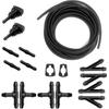Windshield Washer Hose Kit, 5M Washer Fluid Hose+12 Pcs Hose Connectors+2 Fan Nozzles+2 Rubber Gaskets, Connect Car Water Pump And Nozzles, Suitable