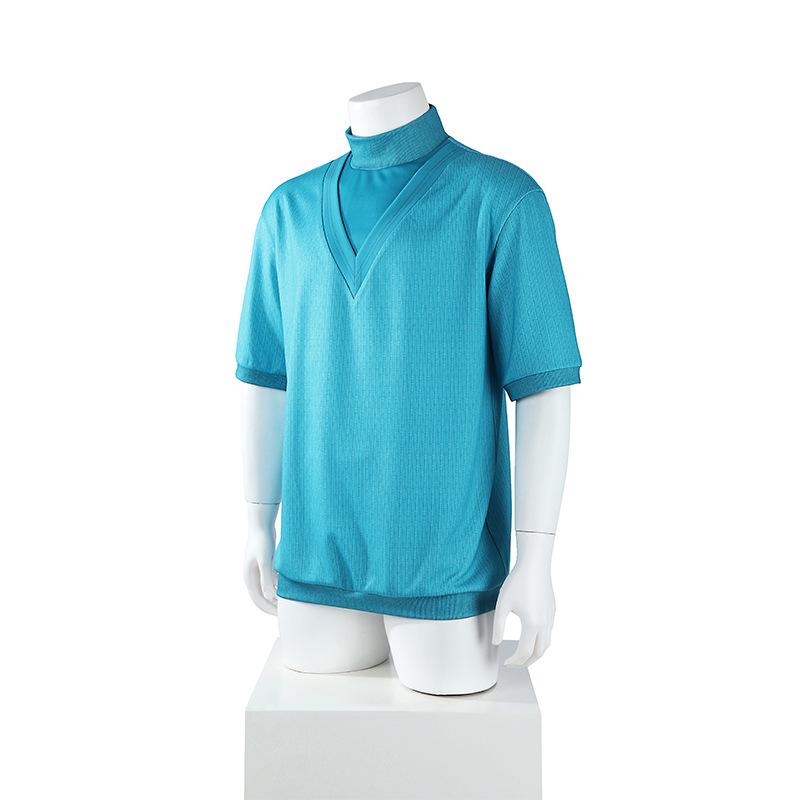 Movie My Whole World Role Playing Costume Blue Short Sleeve Cosplay Steve Costume Halloween Christmas Performance Suit Plus Size