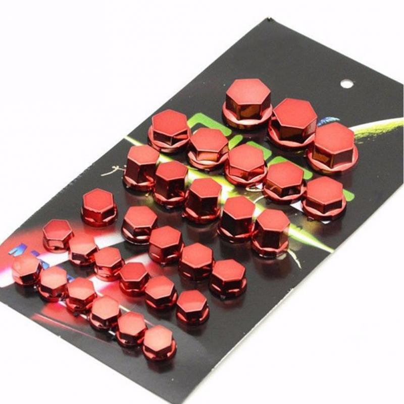Update 30Pcs Caps Motorcycle Accessories Electroplated Decorative Screw Cap Cover Direct Fit For Motorc ATV Yamaha красный