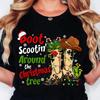 Y2k Clothes Boots Christmas Western Cowboy Holiday Tshirt Casual Short Sleeved Top Womens Cartoon Streetwear Sweet and Cool