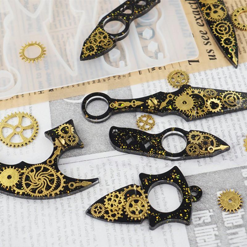 Ninja Tool Naruto Shuriken Keychain Resin Mold DIY Silicone Mold Knife Shape Keychain Mould