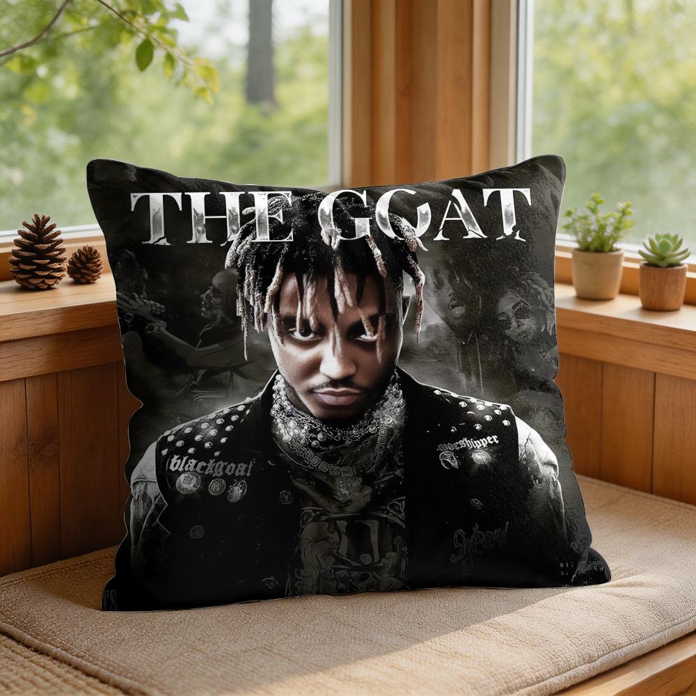 JJuice WrldS Rap Cool Cushion Cover Square Short Plush Pillow Case Living Room Sofa Home Decor Funda X