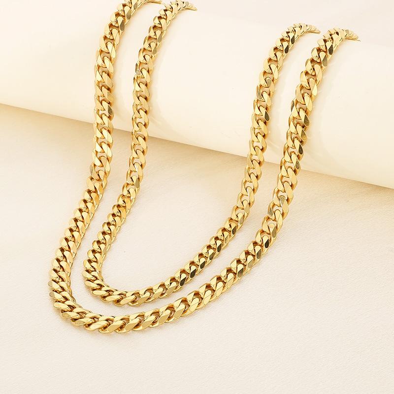 Basic Punk Rostfritt Stål 3,5,7 mm Curb Cuban Halsband För Män Kvinnor Svart Guld Färg Länkkedja Chokers Solid Metal Smycken