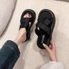 Internet Celebrity Thick Bottom Heightening Cool Slippers Women's Summer Wear 2025 New French High-end Fashion Beach One-word