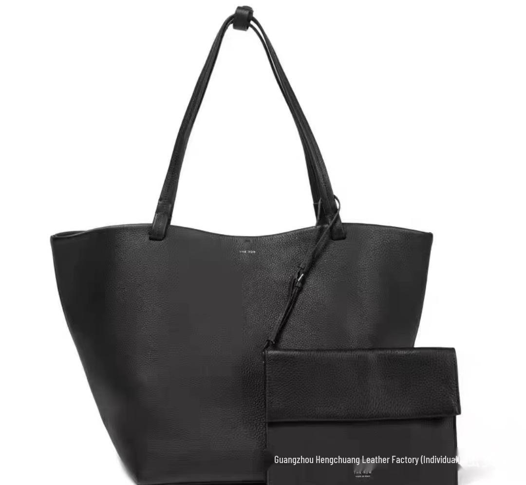 

THEROW 2025 Minimalist Leather Shoulder Bag – Large Capacity Women s Tote & Mother-and-Child Design