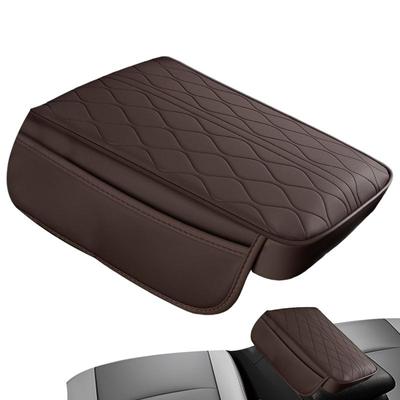 Cojín para Reposabrazos de Coche Impermeable Cuero Pad para Consola Central con Bolsillos de Almacenamiento Protector de Caja de Asiento para Reposabrazos de Automóvil 2 en 1 Suave