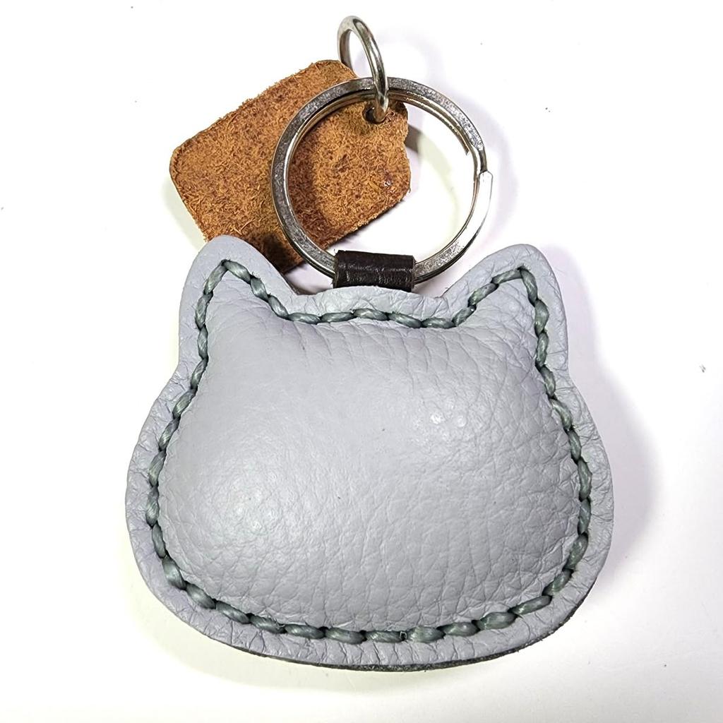 Gray Shiba Inu Genuine Leather Plump Cute Handmade Bag Made of Cowhide [deaizaka.biz] Keychain, Charm,