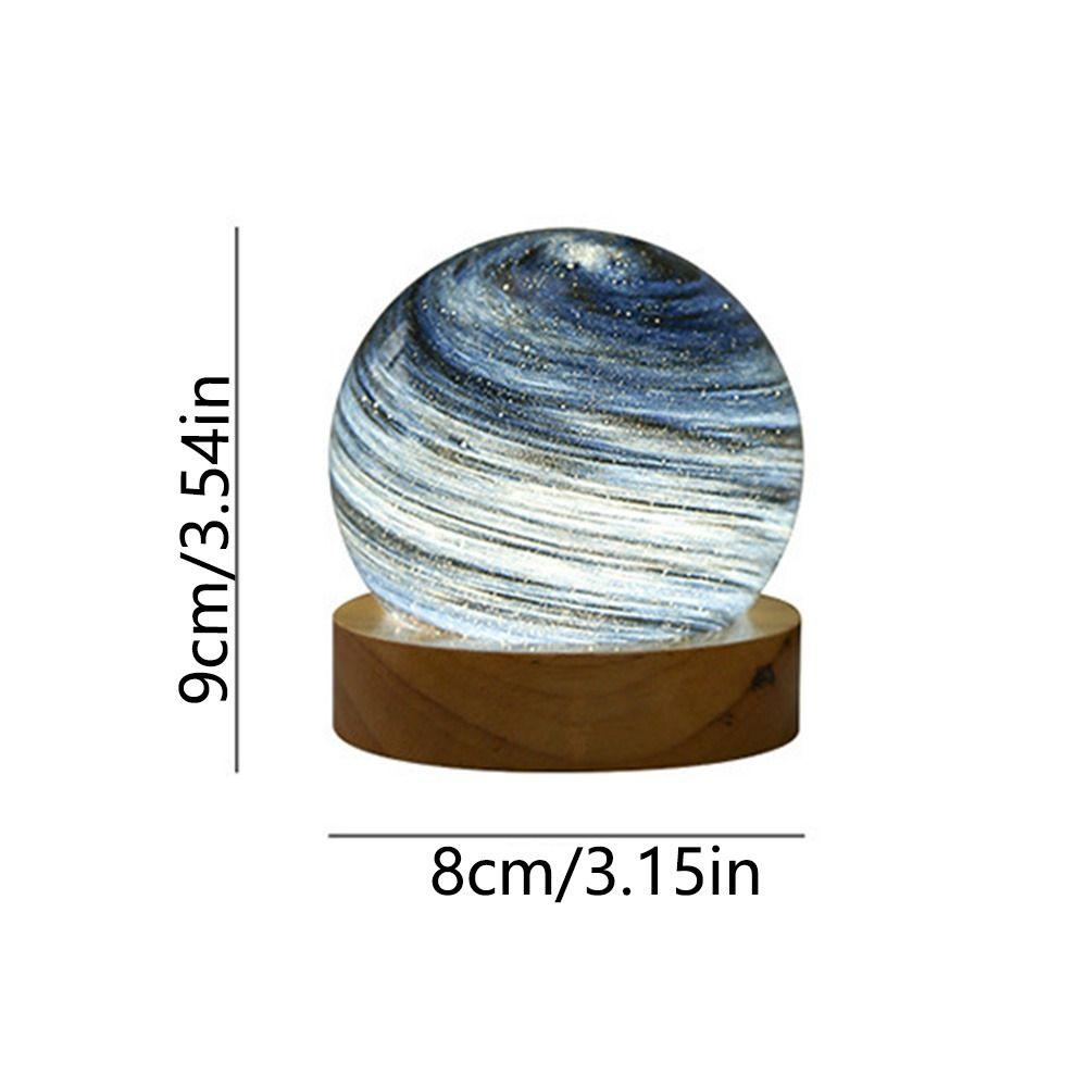 Luminous Glass Sphere 80MM LED Night Light USB Plug In Mini Planet Table Lamp Crystal Ball Girls