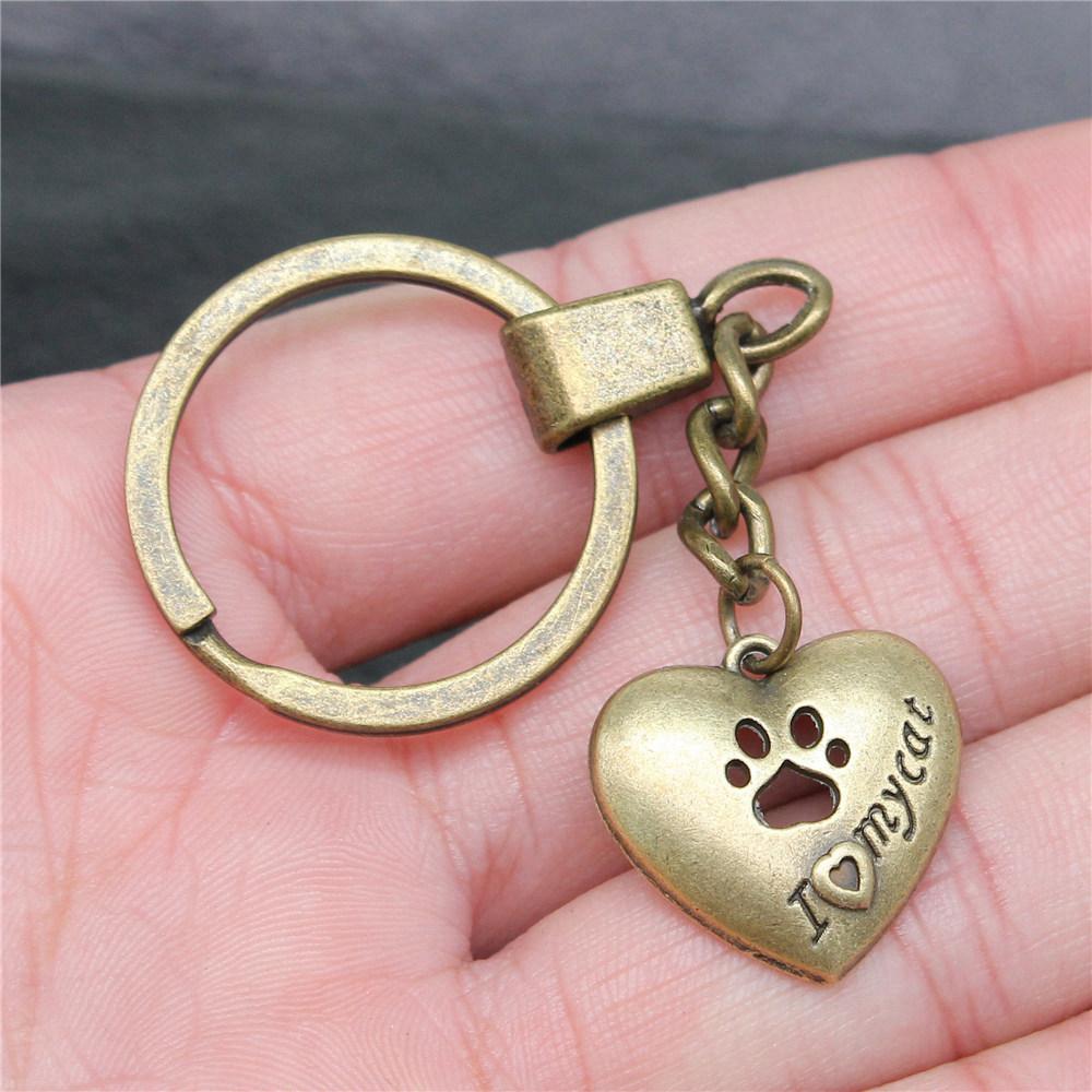 30mm Keychains Peach Heart Tags Wedding Jewelry Findings QY034