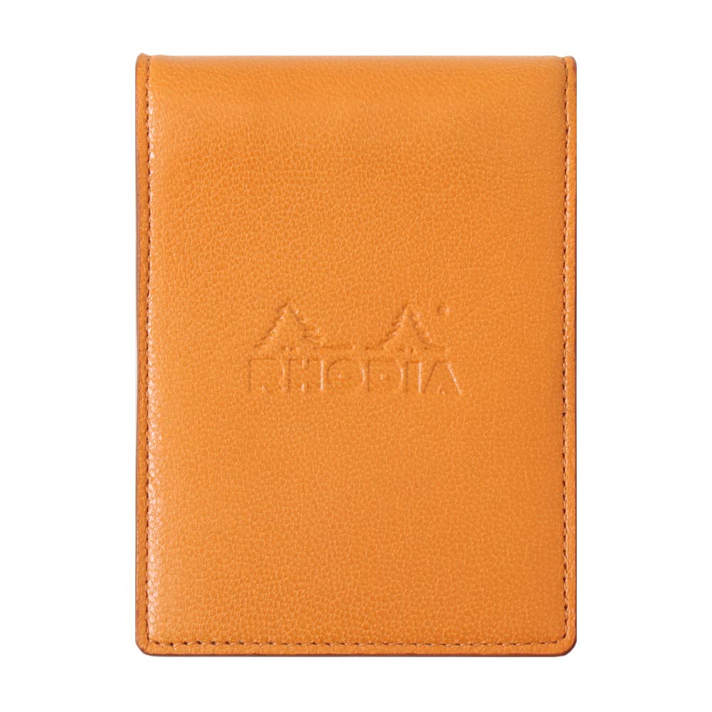 RHODIA Mini 3-Ring System Organizer (11x8cm, 11mm Ring Diameter, Goat Leather) Brion Orange Cf11ogz02-or