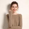 Women's Long Sleeve Round Neck Cashmere Sweater - Lightweight, Loose Knit, Short Pullover for Autumn/Winter