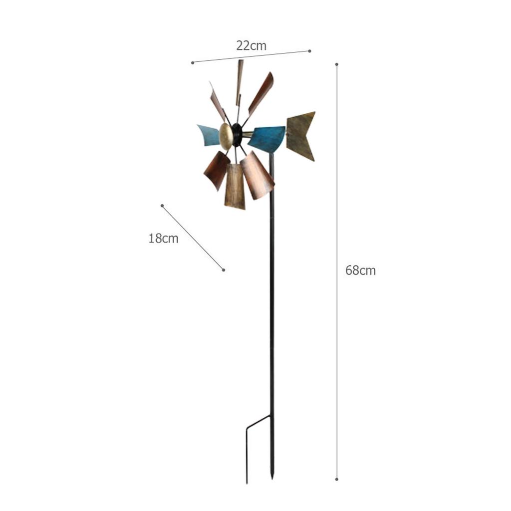 Decorative Wind Mill Iron Wind Toys Lawn Pinwheels for Outdoor Yard Terrace