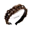 Stretch Design Synthetic Twisted Wig Headband Retro Style Fishbone Braid Headband  Student