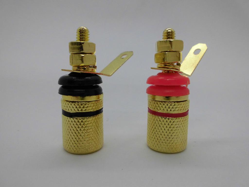 Speaker Terminal Red and Black pieces Banana Plug Audio Stereo k-cocochi Gold-Plated Pins, 3.45cm, (10 each, 20-piece set), Compatible,