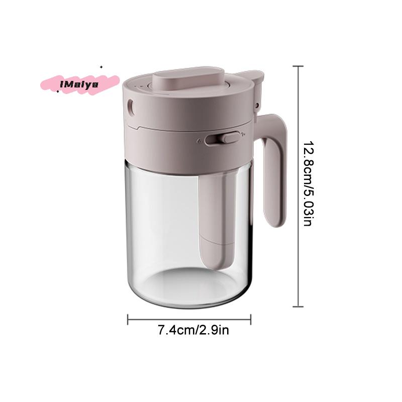 2-in-1 Glass Seasoning Jar with Spoon Separator Household Kitchen Moisture-Proof Spice Bottle Salt Container for Pantry Organiza
