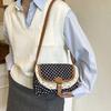 Sweet Lace Ladies Flap Crossbody Bag Polka Dots Vintage Canvas Sling Bag  Daily Use