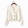 New V Neck Twist Cardigan Short Sweater Fashion Loose Women Korean Style Retro Jackets Solid Color Simple Elegant Office Coat Autumn Winter Clothing