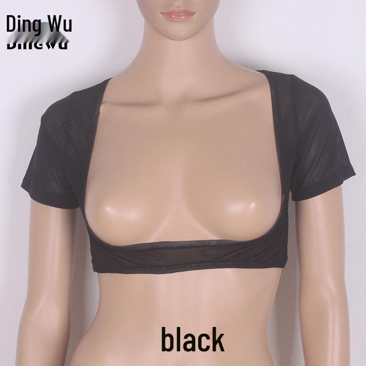 

Женский индийский топ для практики танца живота с сетчатой поддержкой и короткими рукавами One Size