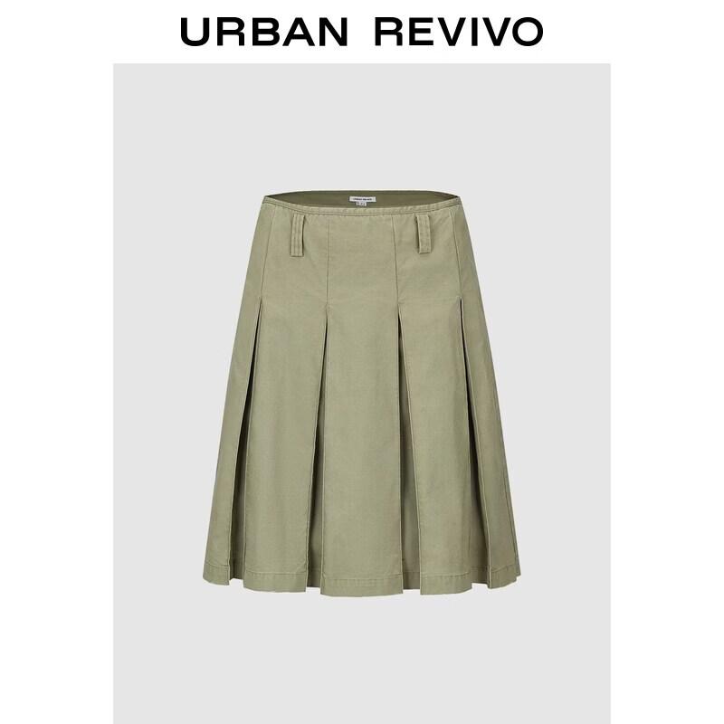 

UR 2026 Spring Pleated Hem Cotton Skirt L
