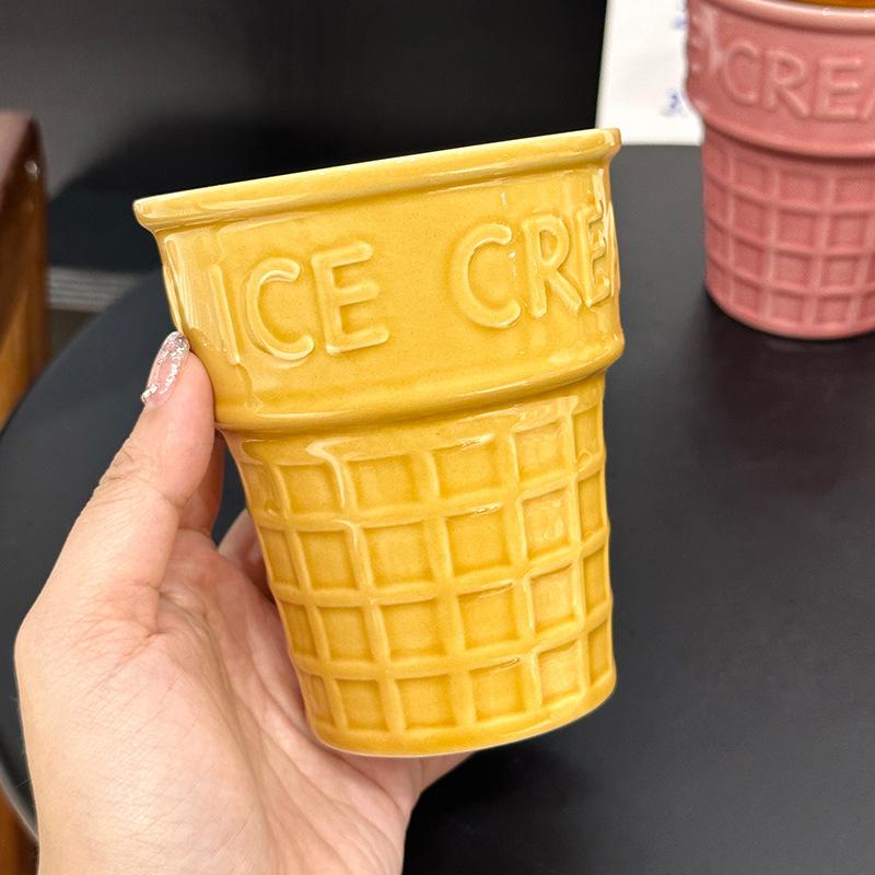 

Creative and Niche Design of Ceramic Ice Cream Cups with High Appearance Standards for Girls Home Children s Ice Cream Cups and Ice Cone Cups 100ml