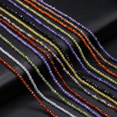 Natürliche Stein Facettierte Perlen Zirkon Kleine Perlen 2 MM Charms Für Schmuck Machen DIY Halskette Armband Ohrringe Zubehör