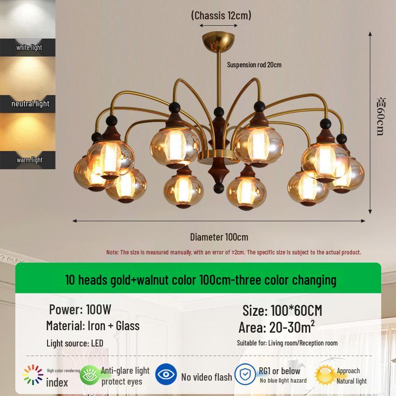 French Mid-Century Art Deco Chandelier: Retro Luxury Lighting for Living Room, Bedroom, or Dining Area.