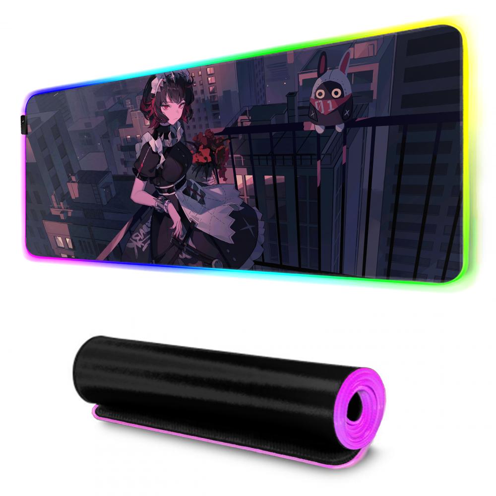 Zenless zone zero Muismat RGB Gaming Muismat Grote LED Pad PC Bureau Mat Lichtgevende Muismat Grote Toetsenbordmatten Tafelkleed Met