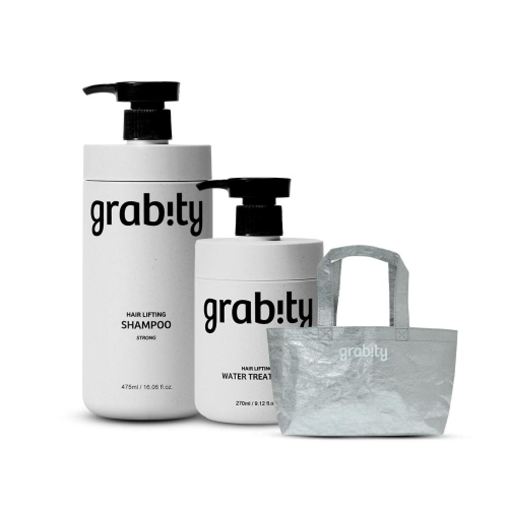 Grabity Hair Lifting Shampoo Strong 475ml+water Treatment 270ml + Mini Market Bag Strong+treatment+mini market bag