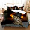 3D Cute Cat Print Bedding Set Lovely Animal Duvet Cover Microfiber Pet Quilt Cover With Pillowcases Twin Full For Kid Teen Girls