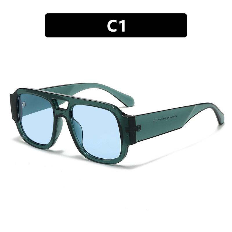 Trendy Pilot Double Bridge Square Frame Women Sunglasses Brand Designer Cool Men Sunglass Driving Hiking Eyewear Uv400