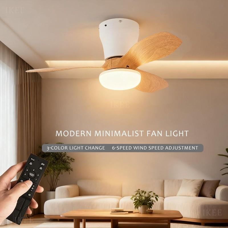 3 Light Colors 6 Speed Adjustable Ceiling Fan Light Kitchen Balcony Fan Lamp Living Room Modern LED Lighting Fan