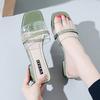 Slippers women's summer new wear medium heel thick heel women's cool slippers Korean version versatile Internet celebrity beach shoes one word