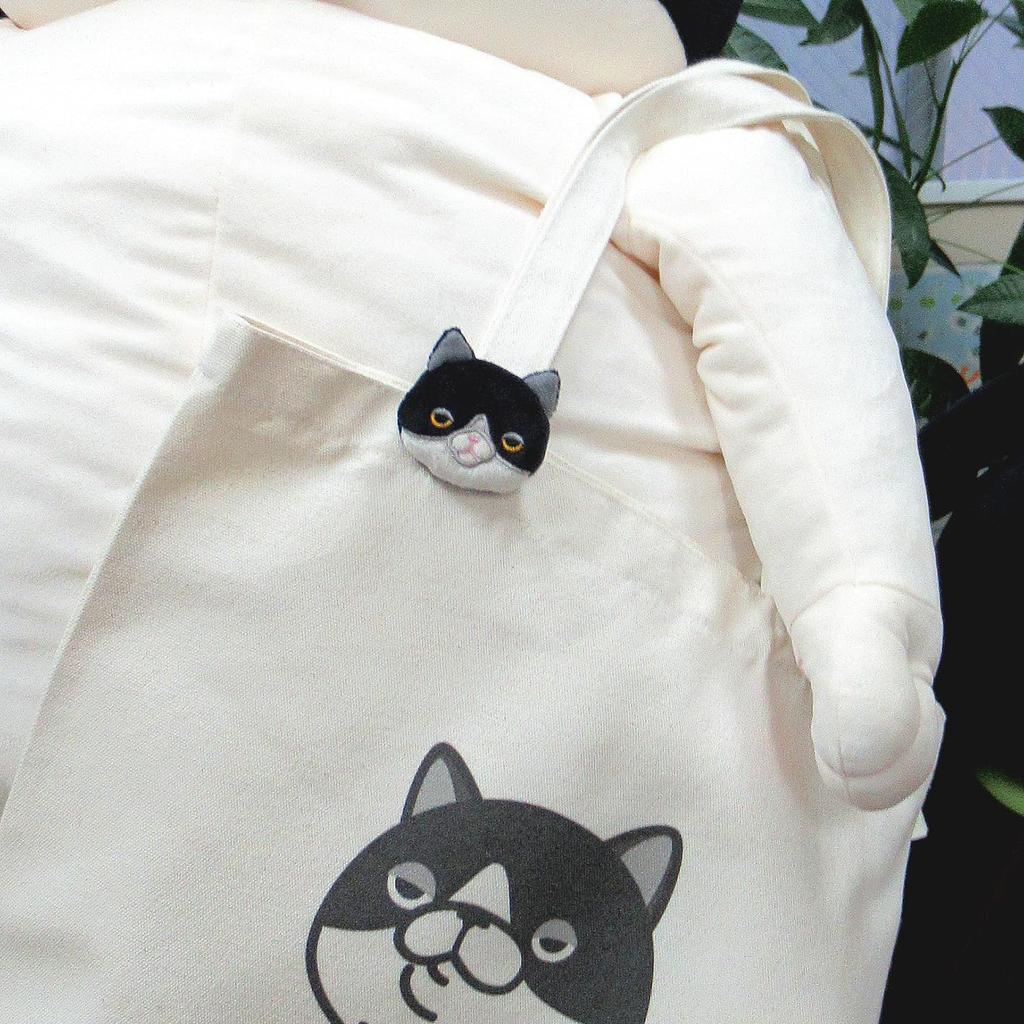 Morisaka Global Mochi Kočičí obličej Plyš 5 x 2 x 4 Mochi Odznak, Hachiware, cm, Zvíře, Uklidňující, Roztomilý, Série, MOKB-0080MH