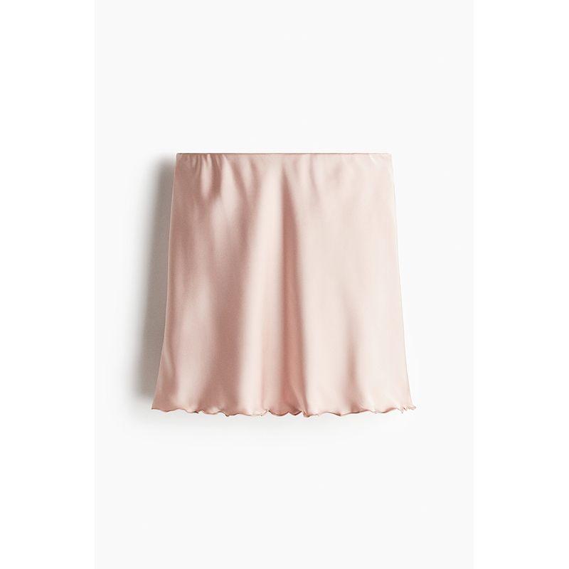

HM Women s Clothing 2025 Summer New Arrival Satin Close-Fitting Skirt 1285000 Soft pink 155/64