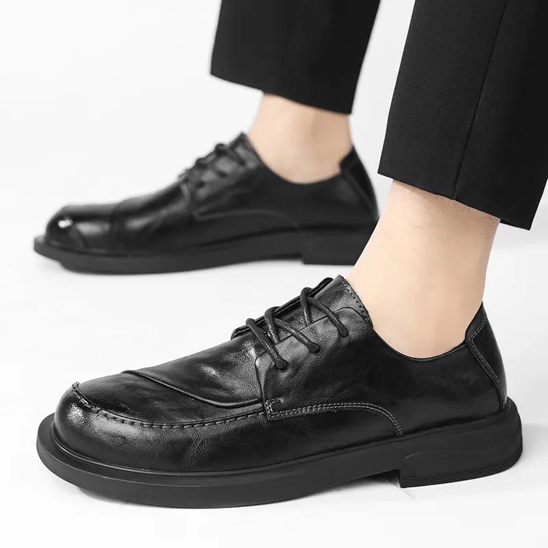 New Men's Business Shoes Genuine Leather Formal Skin Shoes Casual Men Sneakers Social Elegant Trend Flat Zapatos