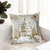 1/4Pcs 45x45CM Christmas Linen Throw Pillow Cover Santa Claus Snowman Reindeer Xmas Tree Pillow Case Living Room Bedroom Sofa Bed Square Cushion Cover