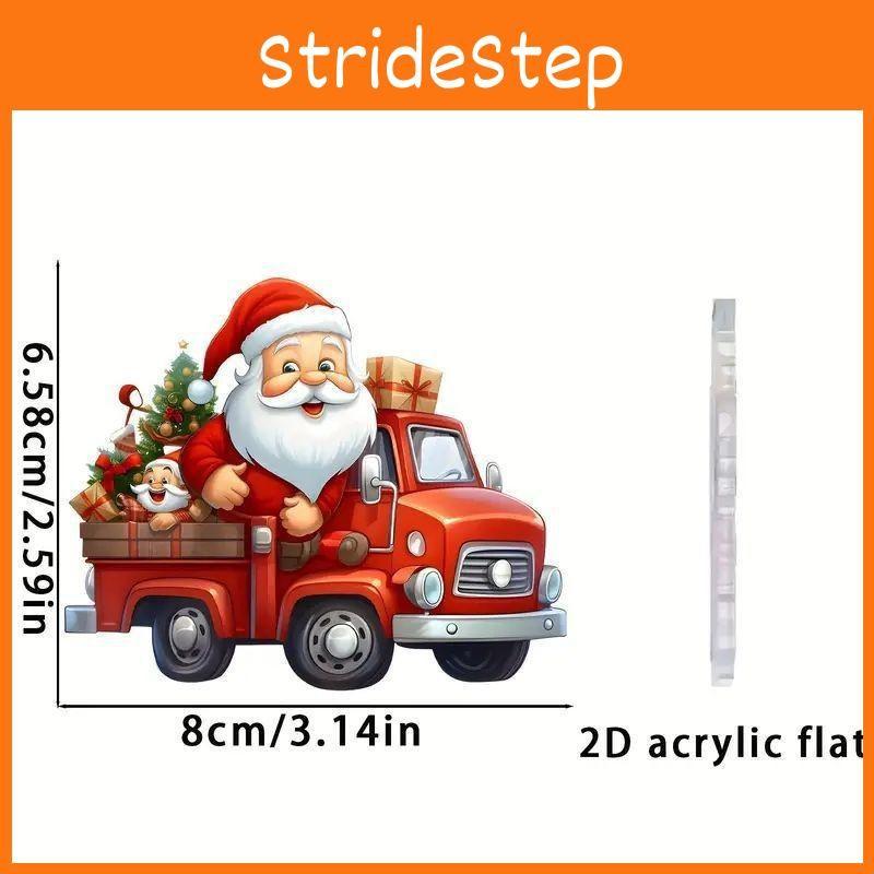 Drive Claus Santa Car Pendant With Acrylic Flat Surface For Christmas Gift