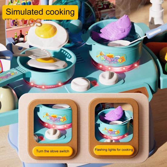 34-teiliges Kinderküchen-Spielset mit Sound- und Licht-Rollenspiel-Grillset für die Früherziehung, selbst angebautes Küchenspielzeug