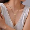 Vnox Long Rosary Necklace Accesorios Stainless Steel Virgin Mary Oval Bar With Cross Pendant Fashion Jewelry