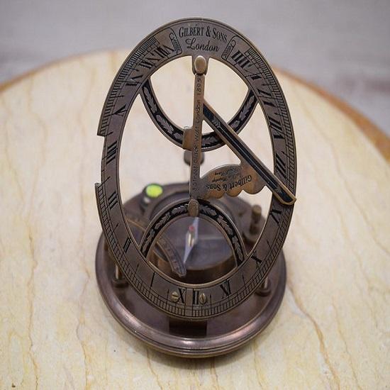 Brass Compass In Wooden Gift Box  Nautical Accessory Marine Enthusiasts  Boat  Gift for Sailors Office Decor