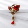 European & American Crystal Teardrop Brooch Zircon Pin Accessory