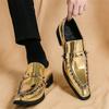 Britain Fashion New Mens Pointed Gold Rivet Casual Dress Homecoming Shoes Male Hip-hop Rock Punk Loafers Formal Wedding Footwear